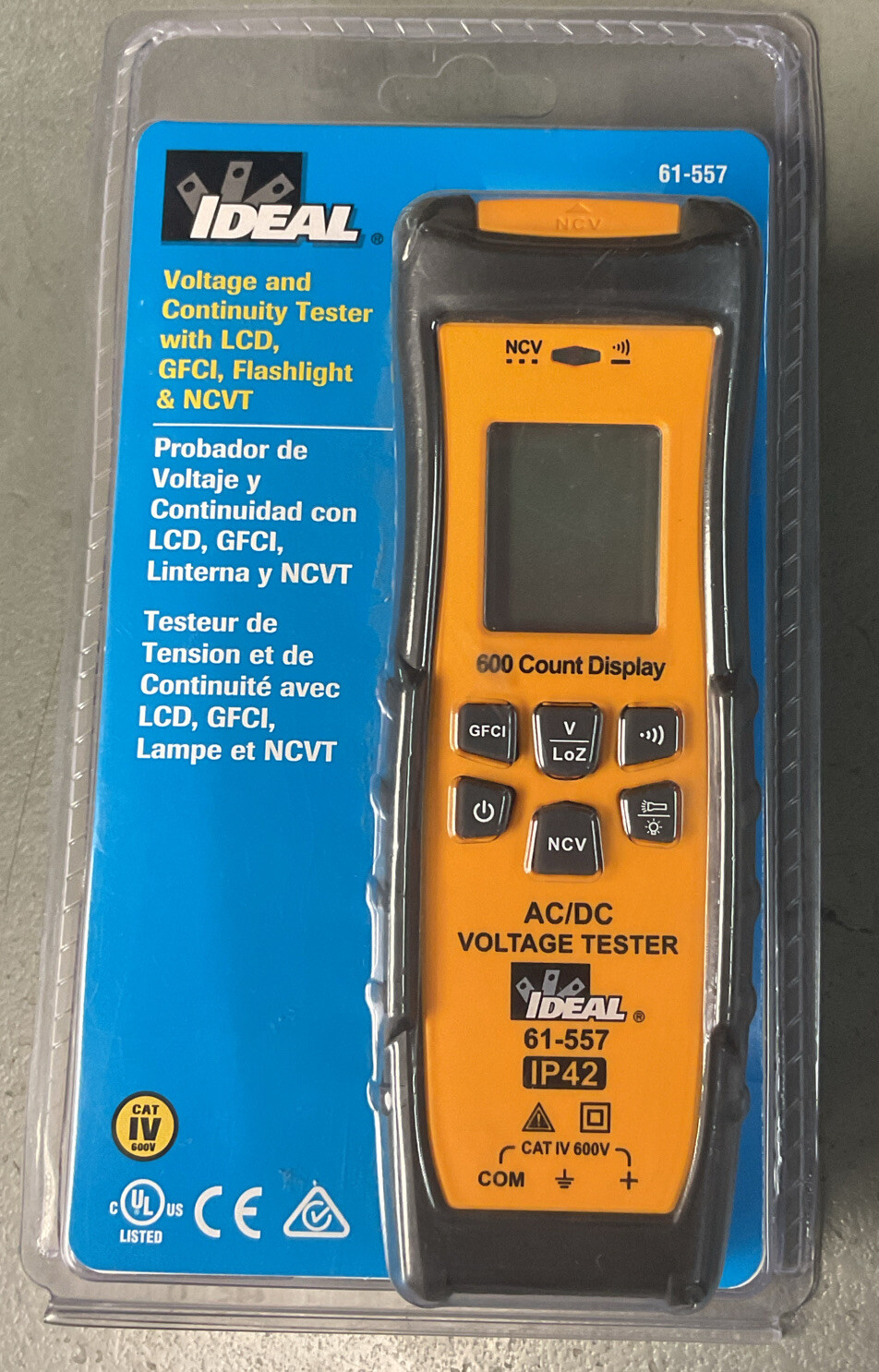 *NEW* IDEAL Digital 600Volt Ac/Dc Voltage Tester Voltage Meter (61557