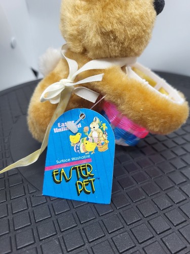 Vintage Mini 6" Bunny Rabbit Plush With Easter Basket Unlimited Easter Pets NWT - Picture 11 of 12