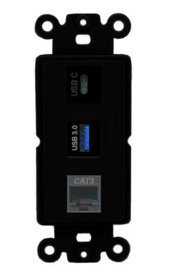 [3 Ports] PHONE USB-3 USBC Rocker Wall Plate Black | eBay