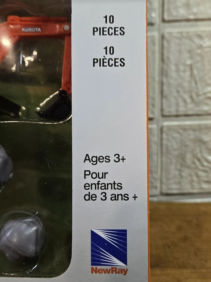 NewRay KUBOTA Diecast Construction Equipment & Crane Playset, Ages 3+/10 Pc, New - Image 2 of 4