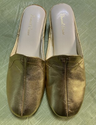 Daniel Green Slip On Metallic Gold Casual Slippers Women Size 7N