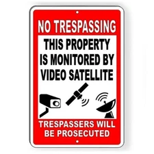 Metal Sign Warning 24 Hour Video Surveillance Camera CCTV  Protected Security 