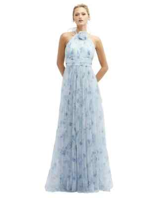 Dessy Mist Garden Floral Print Tulle Gown 18 $298 3131FP