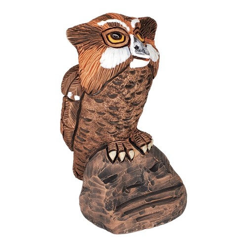 Casals Ceramics de Peru - Owl on Branch Figurine Terracotta - Vintage MCM - Picture 2 of 10
