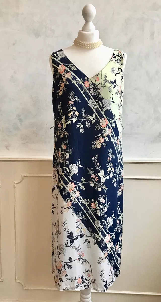 Oasis white and store blue dress