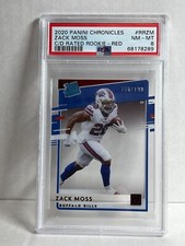 2020 Panini Chronicles RC ROOKIE CLEARLY DONRUSS RED /199 ZACH MOSS PSA BILLS
