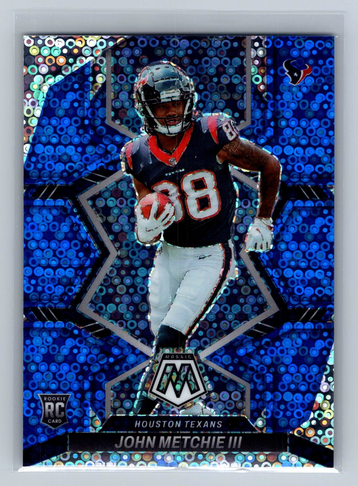 2022 Panini Mosaic John Metchie III Mosaic No Huddle Blue #317 #/75 Texans