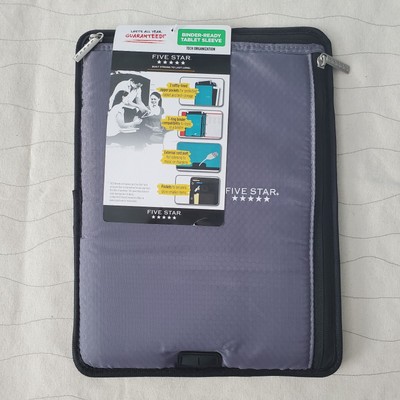 Five Star 12 1/8'' X 9 1/2'' Binder-Ready  Tablet Sleeve  W/ 3 Rings **NEW**
