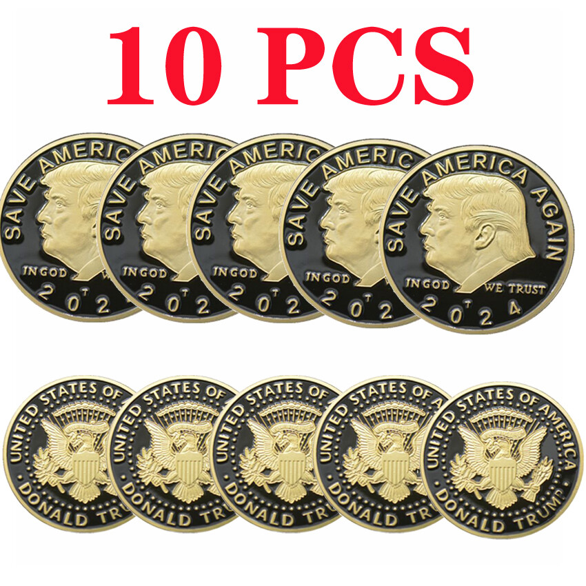 10 PCS 2024 President Donald Trump EAGLE Commemorative Coin Save America Again