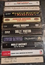 Country/Southern Rock 10 Cassette Lot - Charlie Daniels, Johnny Cash, Skynryd..