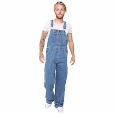 Men's Bib Overall Jean Dungarees Bib and Brace Denim Overall Workwear Pants