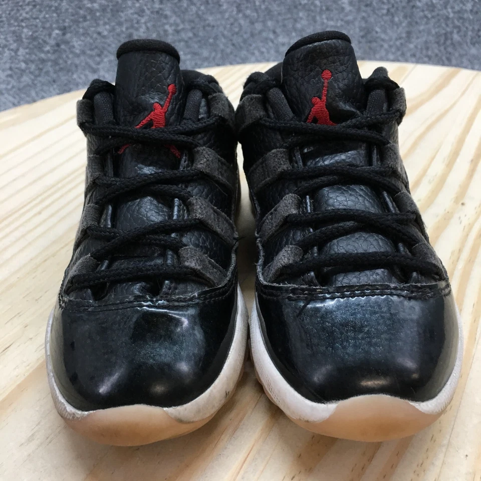 Nike туфли ребенка ясельного возраста 10 Air Jordan ретро XI низкий кроссовок из черной кожи 505836-001 - Изображение 4 из 4