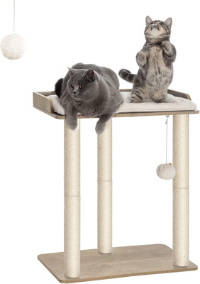 26.7In Large Cat Tree Tower Condo, Cat Scratch Posts for Indoor Cats, Big Plate,