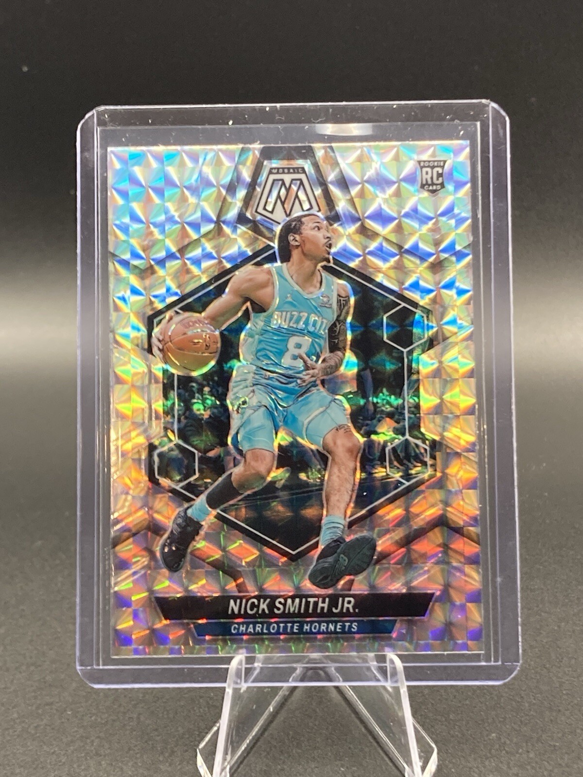 2023-24 Panini Mosaic - Silver Prizm Refractor #242 Nick Smith Jr. (RC)