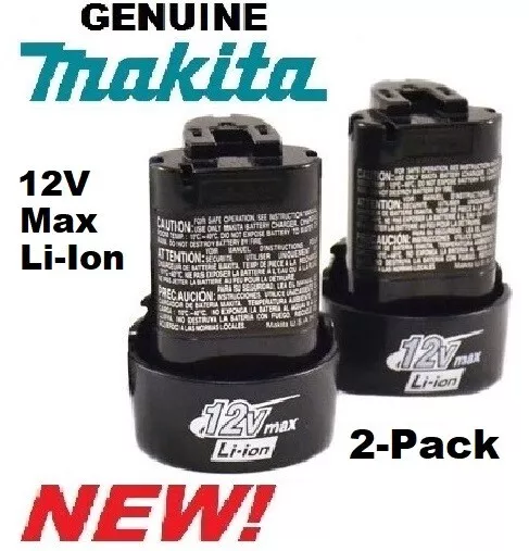 NEW Genuine Makita 12V Volt Max Lithium Ion Battery Batteries BL1014 2 Pack OEM