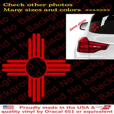 New Mexico Zia Symbol Vinyl Die Cut Decal Sticker State Flag Ancient Sun US060