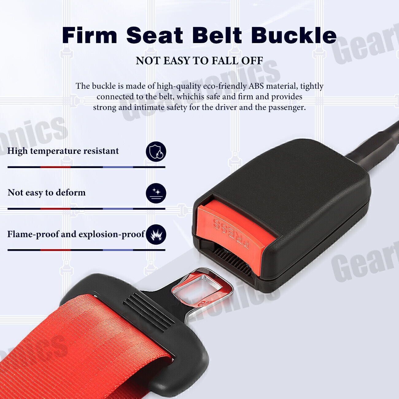 Universal Red 3 Point Seat Belts 3.5m Length & 30cm Wire Buckle UK BEST