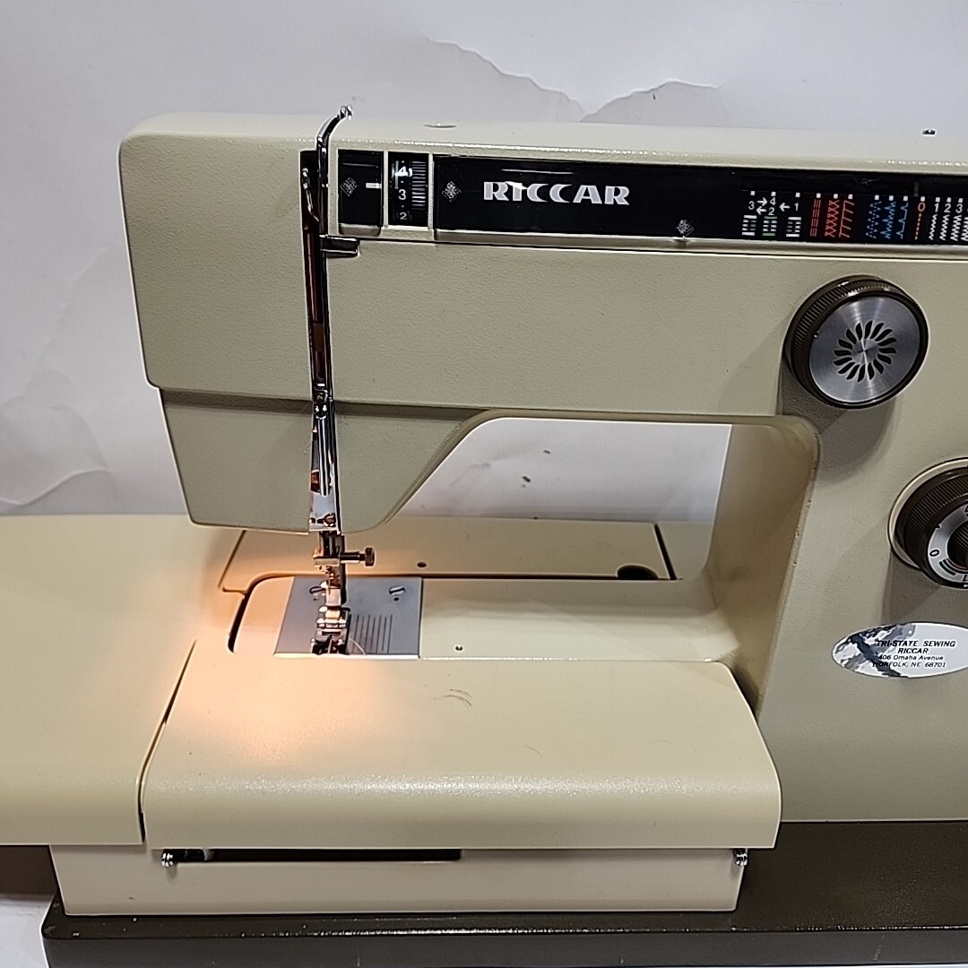 1970s Riccar Super Stretch Sewing Machine Model 806 Portable Attachment