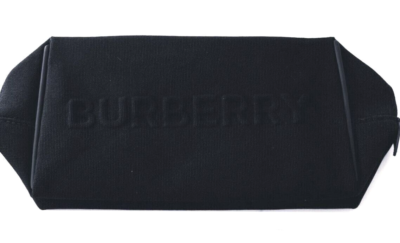 BURBERRY Embossed Logo Bag Makeup Toiletry Case COSMETIC POUCH