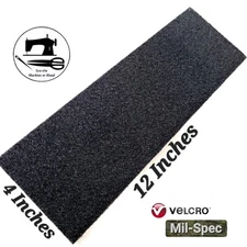 Morale/Military-Spec Sew-On Loop Panel 4” Wide x 12” (Inch) VELCRO® Brand-Black