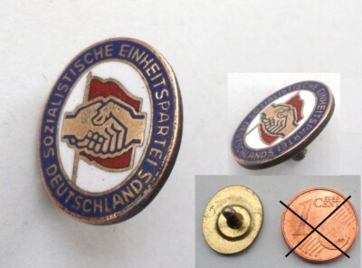 DDR SED Abzeichen Emailliert enamelled East german party member badge GDR RDA