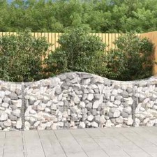 VidaXL Cesto Gabbione ad Arco 200x50x80/100 cm Ferro Zincato