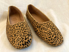 Madewell Cory Leopard Print Calf Hair Leather Ballet Flats Shoes, Sz 8, NWOB