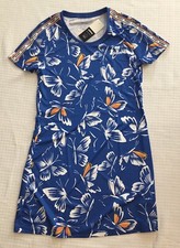 New Women’s Adidas Farm Rio Print Dress~Blue/White~EI4825~Size Medium