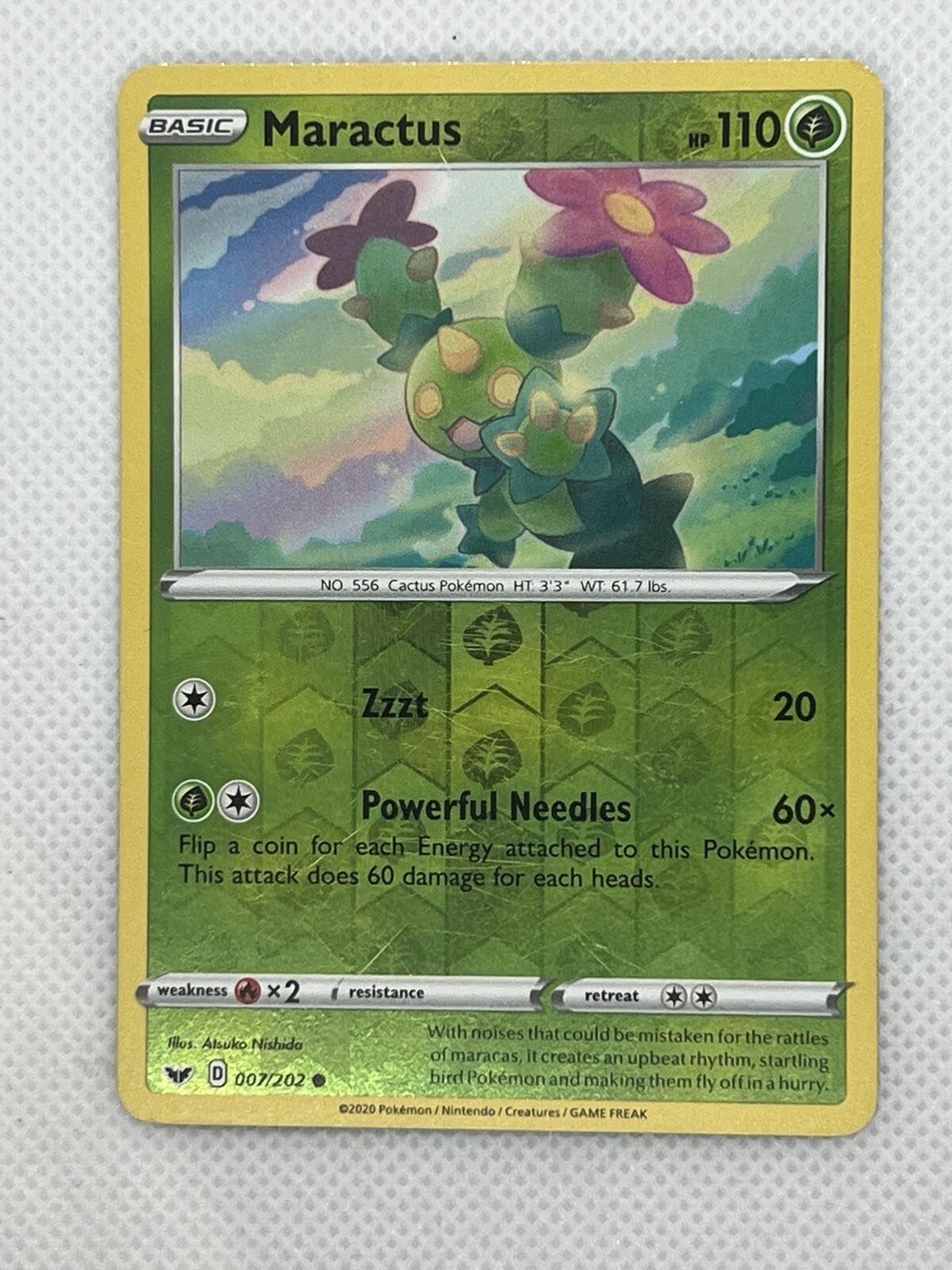 Pokémon TCG Maractus Sword & Shield Base Set 007/202 Reverse Holo Common