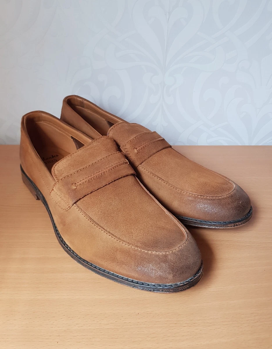 Clarks penny loafers mens 2025