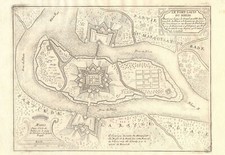 'Le Fort Louis du Rhein'. Fort-Louis, Bas-Rhin. DE FER 1705 old antique map