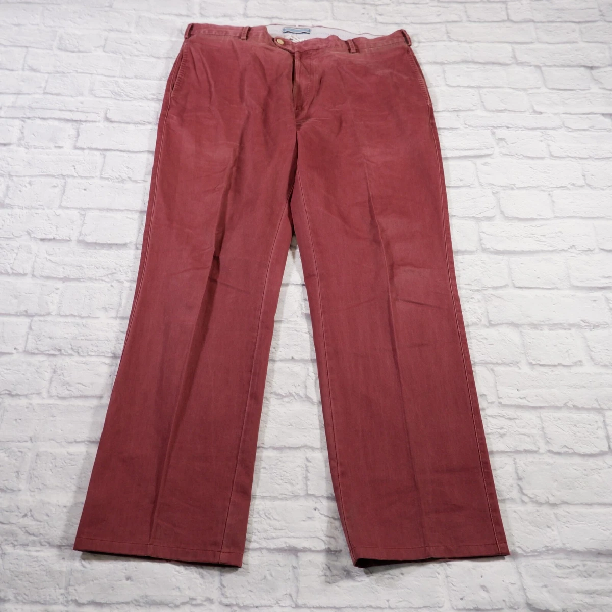 Peter Millar Red Flat Front Cotton Peru Chinos Mens Pants 38 x 32