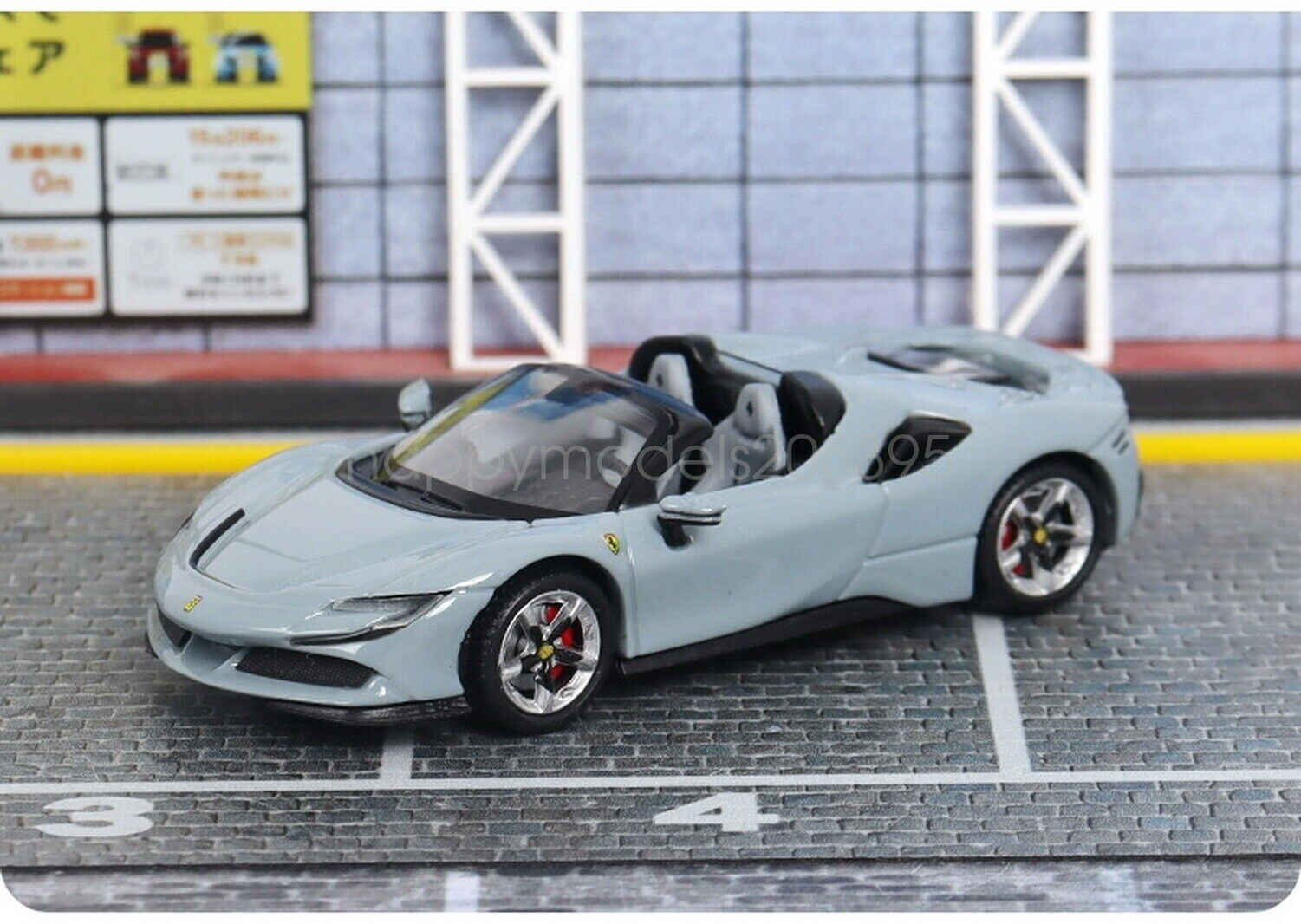 Solo 1/64 Scale For Ferrari SF90 Spider Cabriolet Grey Diecast Car Collection
