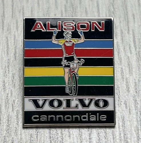 Alison Volvo Cannondale Collectible Pin Hat Lapel Pin Stripes Bicycle