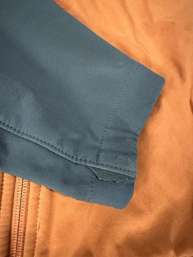 The North Face Fall Jacket Mens Size L Orange Gray Zip Up Pockets Mock Neck FLAW - Picture 15 of 16
