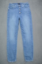 J.Crew Women's High Rise Skinny Jean With Button Fly Size 28 Blue