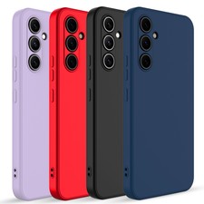 For Samsung Galaxy A54 A14 A53 5G Soft Liquid Silicone Case Cover/Tempered Glass