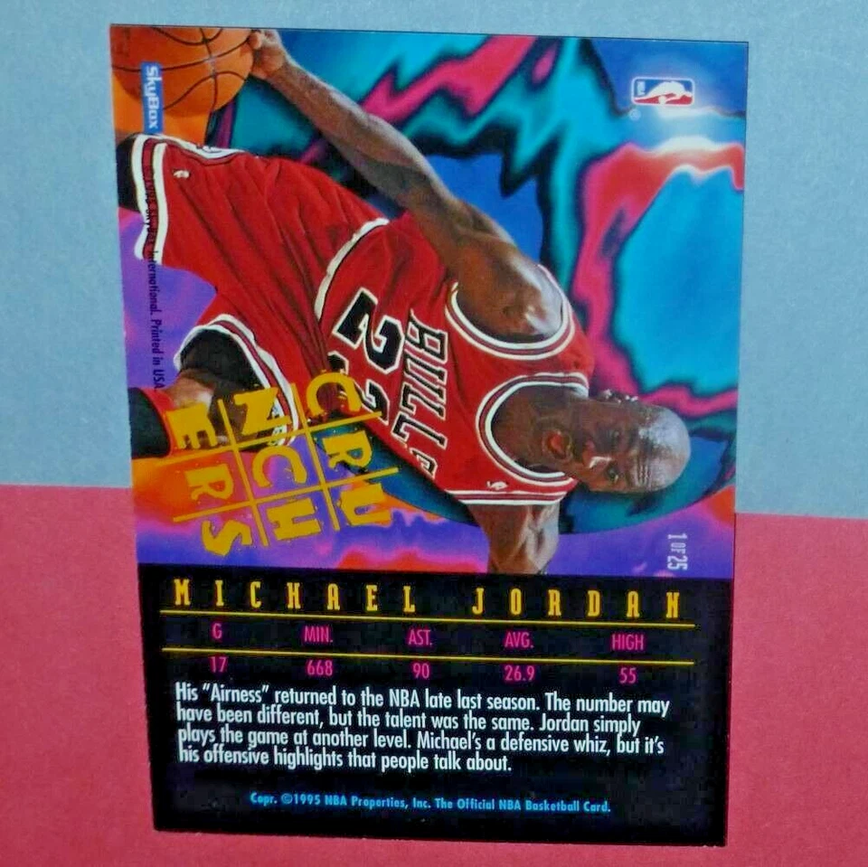 Michael Jordan Skybox Hoops Crunchers 1995 #1 Chicago Bulls Foto 2 de 2