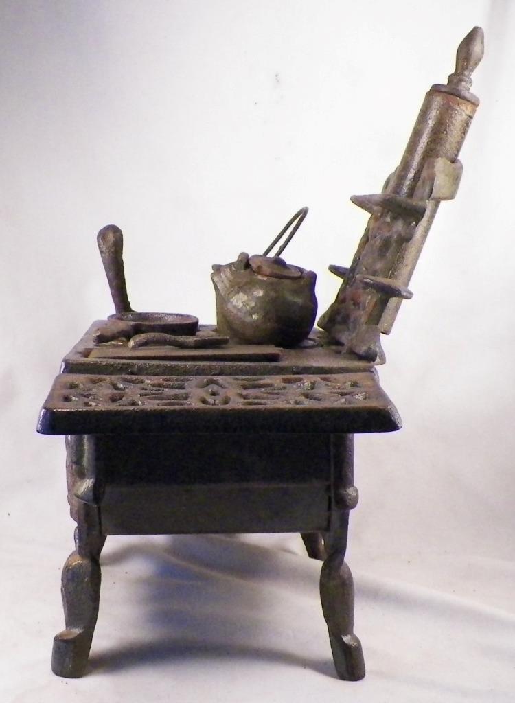 Crescent Cast Iron Stove Toy Salesman Sample Muffin Pan Teapot Bucket