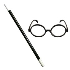 Magic Wand Magierstab Zauberstab 26,5 cm + Zauberer Brille für Kostüm Harry 