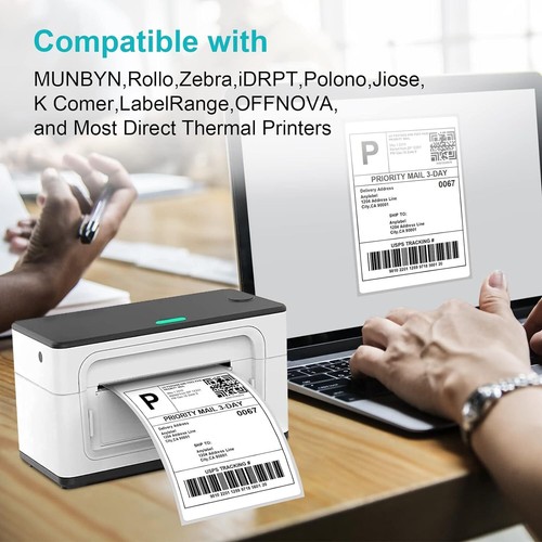 Fanfold 4" x 6" Direct Thermal Labels Perforated for Zebra Rollo MUNBYN Printers - Picture 4 of 7
