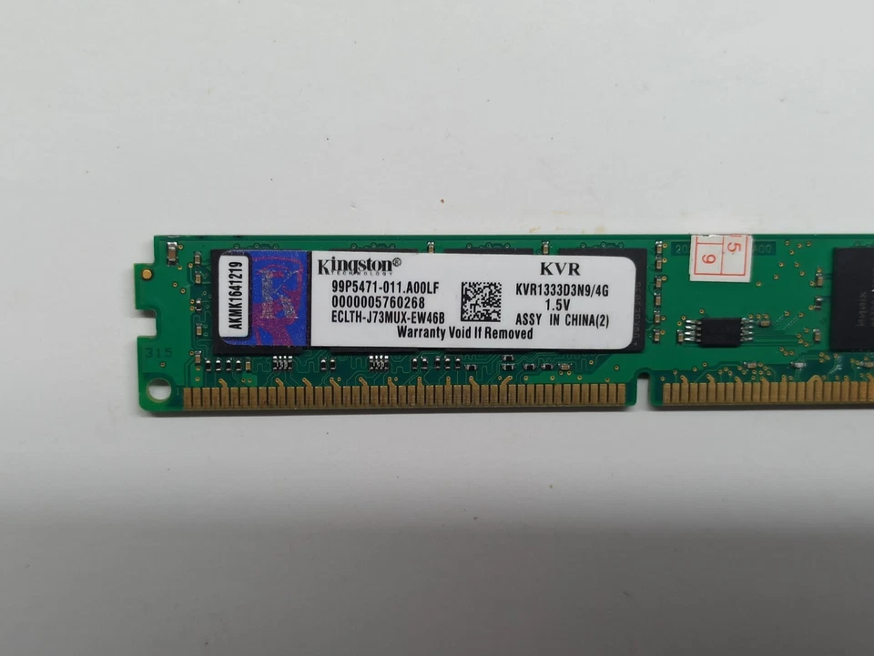 Kingston KVR 2GB DDR3 1333MHz PC3-10600 RAM Memory Stick KVR1333D3N9/2G - Imagen 2 de 2