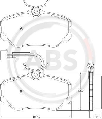 A.B.S. 36655 Bremsbelagsatz, Scheibenbremse Vorne FüR Alfa Romeo Fiat Lancia-image