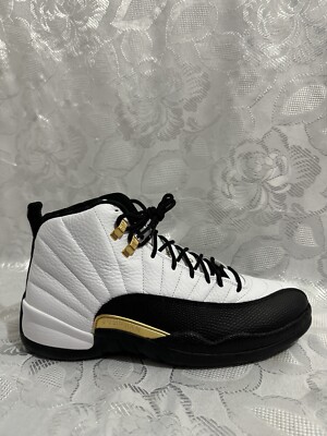 AIR JORDAN 12 RETRO 11.5 WHITE METALLIC GOLD TAXI CT8013 170 BLACK