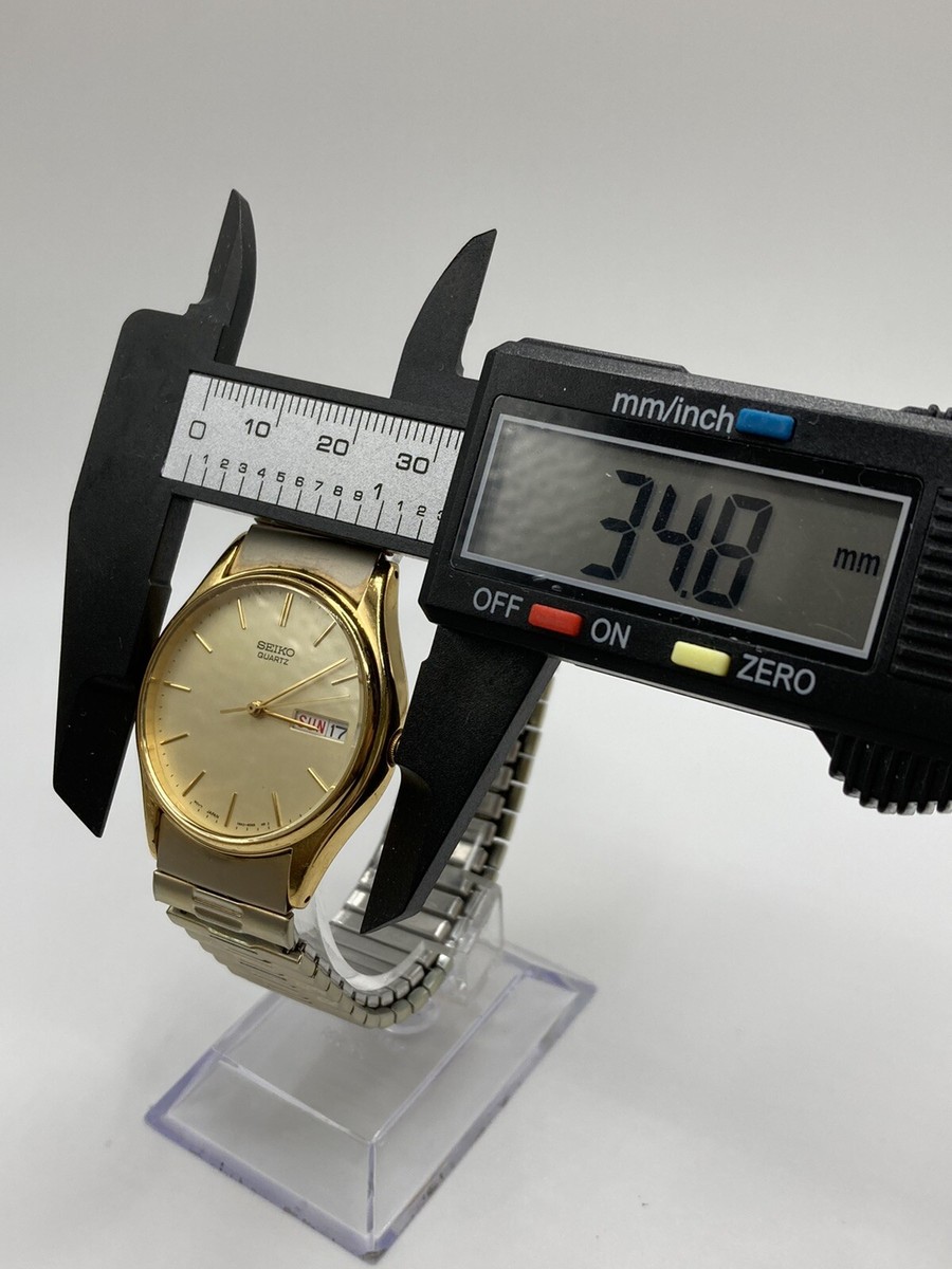 Vintage Seiko Quartz 7N43-8A89 Men's Gold Tone Date Day Watch New