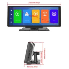 10.26" Car MP5 Player Multimedia Monitor CarPlay Android Auto FM Radio AUX Music