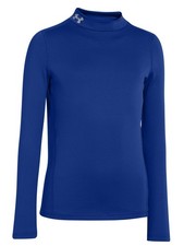 Under Armour Boys Baselayer Top EVO ColdGear Fitted Long Sleeve Mock Top Royal