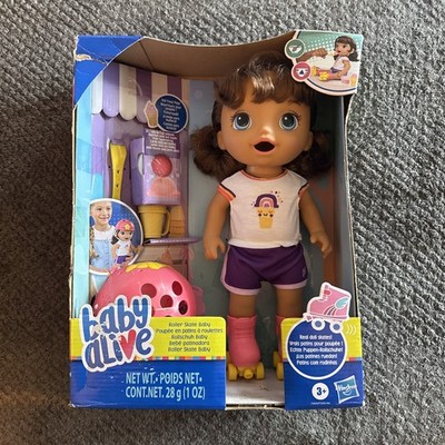 Baby Alive Roller Skate Doll 12  Brown Hair New In Box
