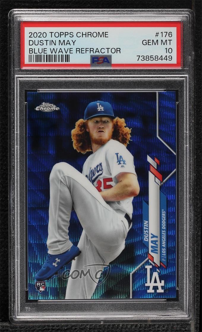 2020 Topps Chrome Blue Wave Refractor 10/75 Dustin May #176 PSA 10 GEM MT 15ny
