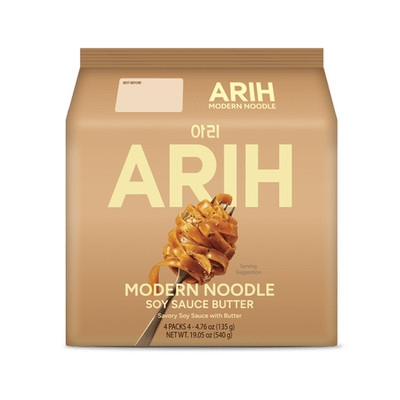 ARIH Modern Noodles Korean Fusion Ramen Soy Sauce Butter Flavor 4 Pack